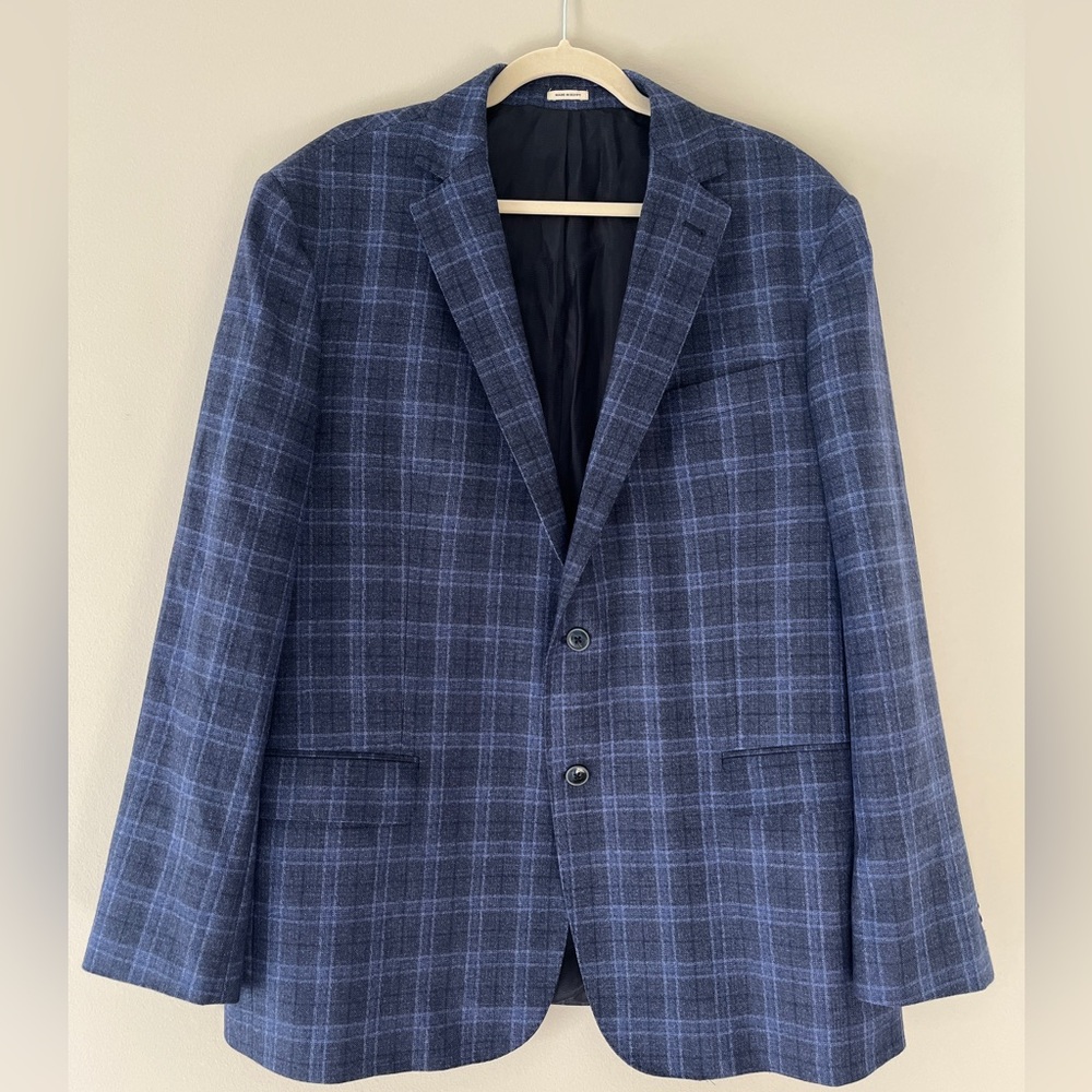 Joseph Abboud Navy Checkered Blazer